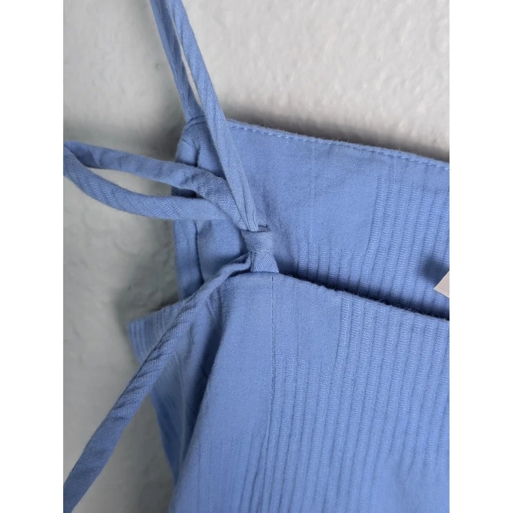Free People Dress Womens S Blue Long Wrap Dress Strappy Square Neck Cotton - Picture 10 of 11